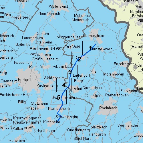 Überschwemmungsgebiet Schiessbach (alias Rodderbach, Commsbach) - Übersichtskarte