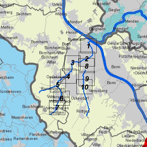 Überschwemmungsgebiet Hardtbach und Katzenlochbach - Übersichtskarte