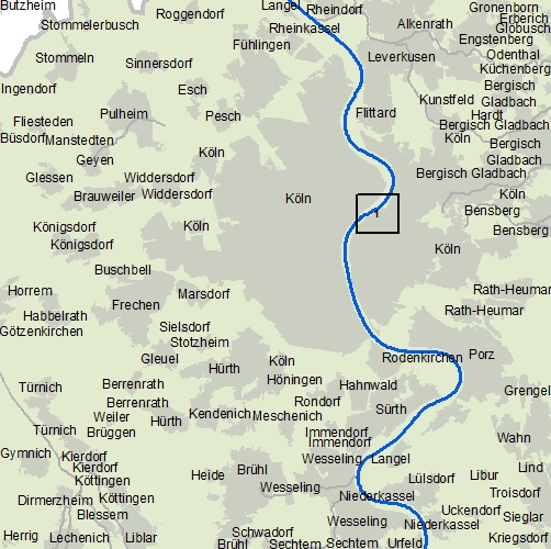 vorläufig gesichertes Überschwemmungsgebiet Rhein-Köln-Mühlheim