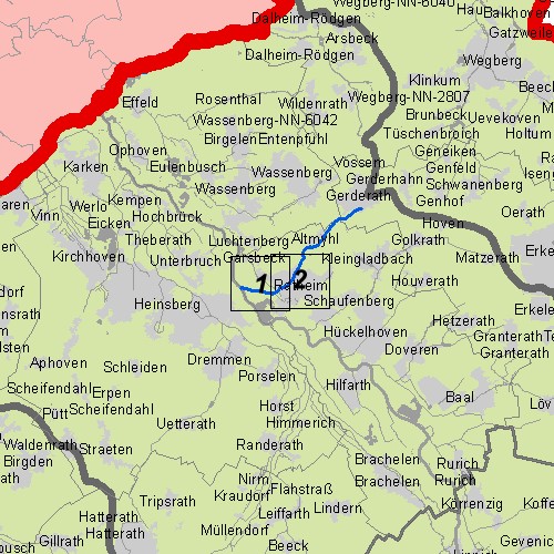 Überschwemmungsgebiet Mühlenbach Ratheim - Übersichtskarte