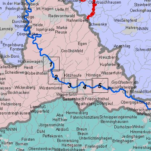 Überschwemmungsgebiet Obere Wupper - Übersichtskarte