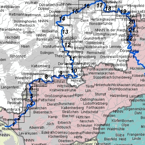 Überschwemmungsgebiet Untere Wupper - Übersichtskarte